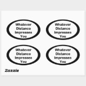 Ovale Sticker de course à distance (Feuille)