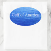 Ovale Sticker de couverture de la carte du golfe d'Améri (Sac)