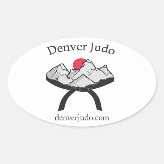 Ovale Sticker de fenêtre de Denver Judo (Devant)