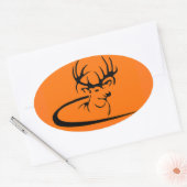 Ovale Sticker de fin de chasse orange Blaze (Enveloppe)
