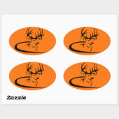 Ovale Sticker de fin de chasse orange Blaze (Feuille)