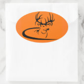 Ovale Sticker de fin de chasse orange Blaze (Sac)