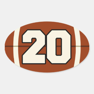 Ovale Sticker de football numéro 20