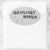 Ovale Sticker de géologie Ninja (Sac)