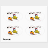 Ovale Sticker de guerre de germe (Feuille)