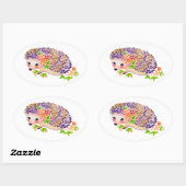 Ovale Sticker de hérisson (Feuille)