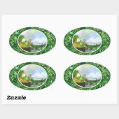 Ovale Sticker de la Saint Patrick (Feuille)