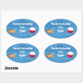 Ovale Sticker de Merci à un parti pour O-Fish (Feuille)