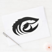 Ovale Sticker de poisson esturgeon (Enveloppe)
