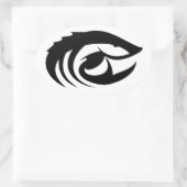 Ovale Sticker de poisson esturgeon (Sac)