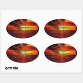 Ovale Sticker de prière de Dieu du bon matin (Feuille)