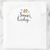 Ovale Sticker de salutations de saison (Sac)