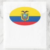Ovale Sticker de style euro drapeau de Colombie (Sac)