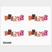 Ovale Sticker de texte Collage de débat (Feuille)