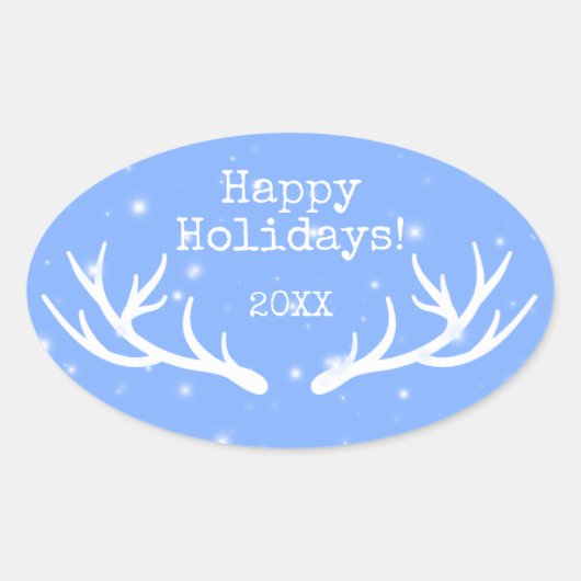 Ovale Sticker de vacances Oh Deer (Devant)