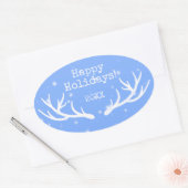 Ovale Sticker de vacances Oh Deer (Enveloppe)