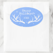 Ovale Sticker de vacances Oh Deer (Sac)