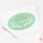 Ovale Sticker de vacances Oh Deer (Enveloppe)