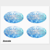 Ovale sticker de voeux de vacances (Feuille)