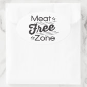 Ovale Sticker de zone sans viande (Sac)