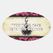 Ovale Sticker Diva Mode Orange Retro Dots (Devant)