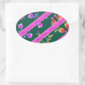 Ovale Sticker d'oeuf Rose vert (Sac)