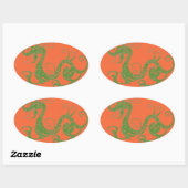 Ovale Sticker Dragons (Feuille)