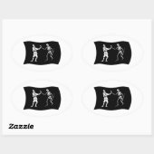 Ovale Sticker Drapeau Bartholomew Roberts (Feuille)