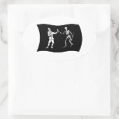Ovale Sticker Drapeau Bartholomew Roberts (Sac)