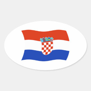 Ovale Sticker Drapeau Croatie