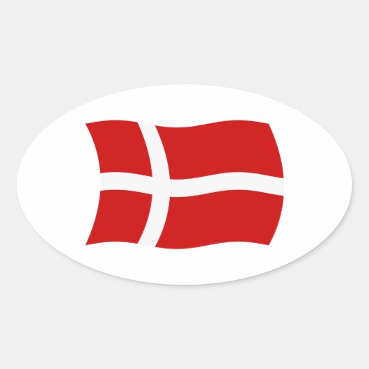 Ovale Sticker Drapeau Danemark (Devant)