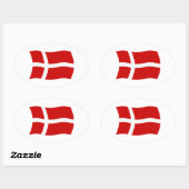 Ovale Sticker Drapeau Danemark (Feuille)
