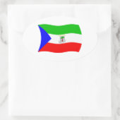 Ovale Sticker Drapeau de Guinée équatoriale (Sac)