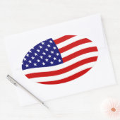 Ovale Sticker Drapeau des États-Unis (Enveloppe)