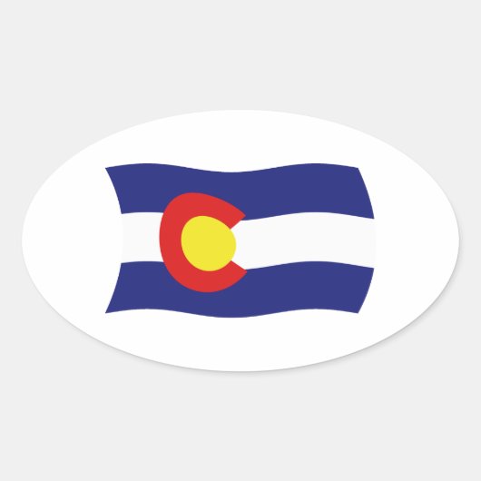 Ovale Sticker Drapeau du Colorado (Devant)