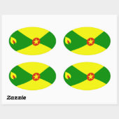 Ovale Sticker Drapeau Grenade (Feuille)