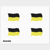 Ovale Sticker Drapeau Kashubians (Feuille)