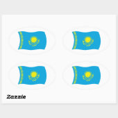 Ovale Sticker Drapeau Kazakhstan (Feuille)
