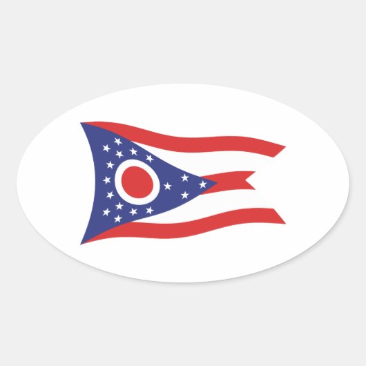 Ovale Sticker Drapeau Ohio (Devant)