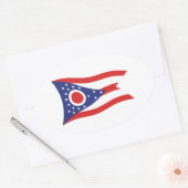 Ovale Sticker Drapeau Ohio (Enveloppe)