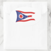 Ovale Sticker Drapeau Ohio (Sac)