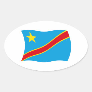 Ovale Sticker Drapeau République Démocratique du Congo