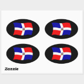 Ovale Sticker Drapeau République Dominicaine (Feuille)