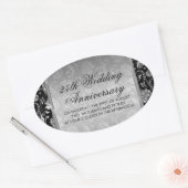 Ovale Sticker du 25e anniversaire du Mariage Black & Sil (Enveloppe)