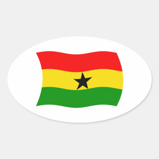 Ovale Sticker du drapeau du Ghana (Devant)