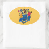 Ovale Sticker du drapeau du New Jersey (Sac)