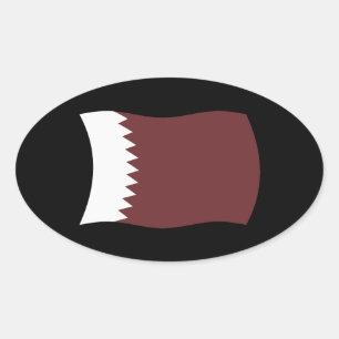 Ovale Sticker du drapeau du Qatar