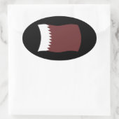 Ovale Sticker du drapeau du Qatar (Sac)