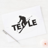 Ovale Sticker du logo Black TELE (Enveloppe)