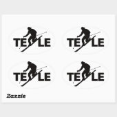 Ovale Sticker du logo Black TELE (Feuille)